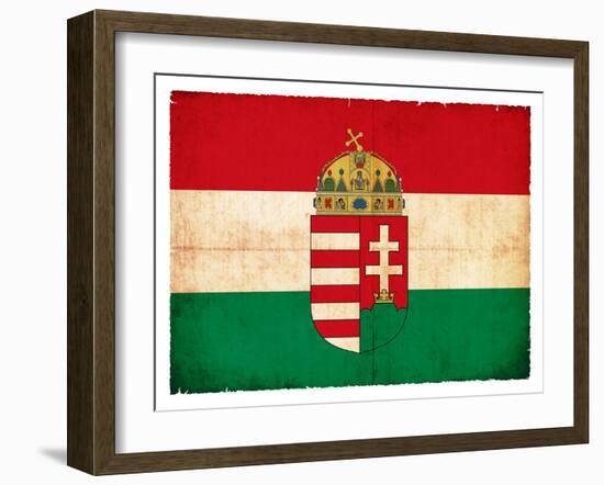 Grunge Flag Of Hungary-cmfotoworks-Framed Art Print
