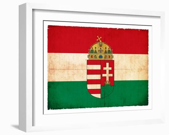 Grunge Flag Of Hungary-cmfotoworks-Framed Art Print