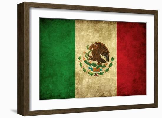 Grunge Flag of Mexico-Graphic Design Resources-Framed Art Print