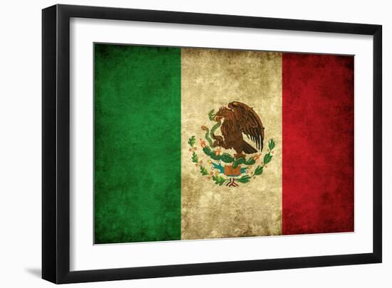 Grunge Flag of Mexico-Graphic Design Resources-Framed Art Print