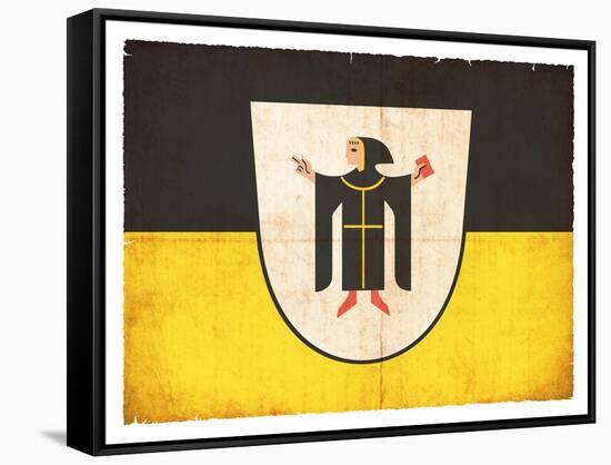 Grunge Flag of Munich (Bavaria, Germany)-cmfotoworks-Framed Stretched Canvas