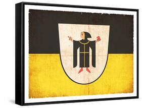 Grunge Flag of Munich (Bavaria, Germany)-cmfotoworks-Framed Stretched Canvas