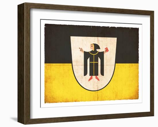 Grunge Flag of Munich (Bavaria, Germany)-cmfotoworks-Framed Art Print