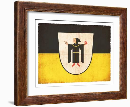 Grunge Flag of Munich (Bavaria, Germany)-cmfotoworks-Framed Art Print