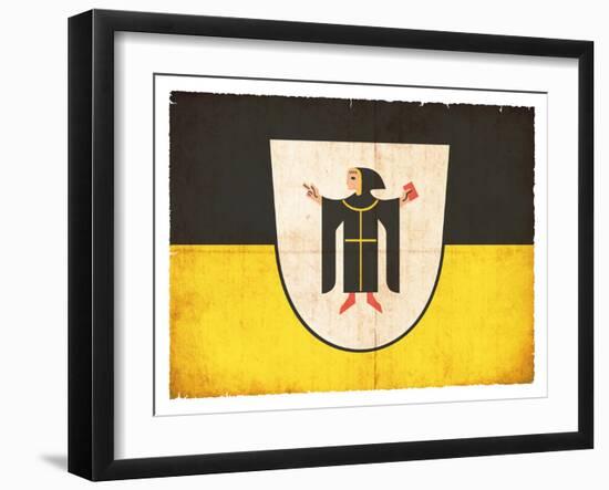 Grunge Flag of Munich (Bavaria, Germany)-cmfotoworks-Framed Art Print