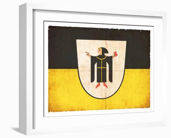 Grunge Flag of Munich (Bavaria, Germany)-cmfotoworks-Framed Art Print