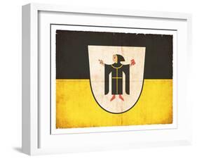 Grunge Flag of Munich (Bavaria, Germany)-cmfotoworks-Framed Art Print