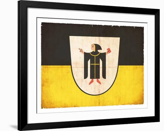 Grunge Flag of Munich (Bavaria, Germany)-cmfotoworks-Framed Art Print