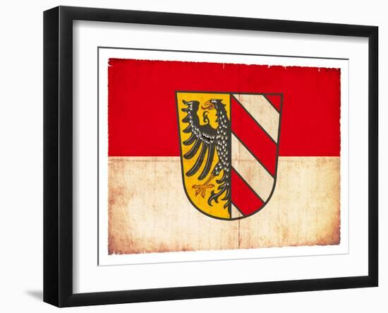 Grunge Flag of Nuremberg (Bavaria, Germany)-cmfotoworks-Framed Art Print