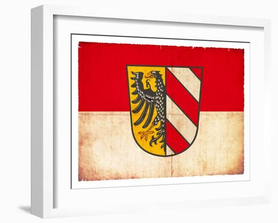 Grunge Flag of Nuremberg (Bavaria, Germany)-cmfotoworks-Framed Art Print