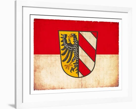 Grunge Flag of Nuremberg (Bavaria, Germany)-cmfotoworks-Framed Art Print