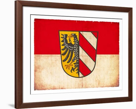 Grunge Flag of Nuremberg (Bavaria, Germany)-cmfotoworks-Framed Art Print