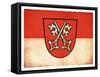 Grunge Flag of Regensburg (Bavaria, Germany)-cmfotoworks-Framed Stretched Canvas