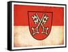 Grunge Flag of Regensburg (Bavaria, Germany)-cmfotoworks-Framed Stretched Canvas