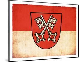 Grunge Flag of Regensburg (Bavaria, Germany)-cmfotoworks-Mounted Art Print