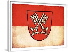 Grunge Flag of Regensburg (Bavaria, Germany)-cmfotoworks-Framed Art Print