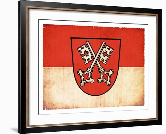 Grunge Flag of Regensburg (Bavaria, Germany)-cmfotoworks-Framed Art Print