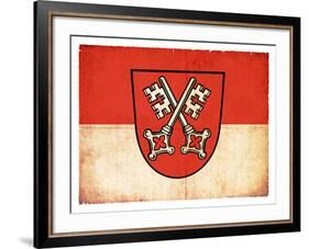 Grunge Flag of Regensburg (Bavaria, Germany)-cmfotoworks-Framed Art Print