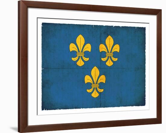 Grunge Flag of Wiesbaden (Hesse, Germany)-cmfotoworks-Framed Art Print