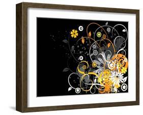 Grunge Floral Background-TOlchik-Framed Art Print