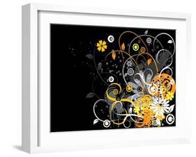 Grunge Floral Background-TOlchik-Framed Art Print