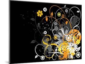 Grunge Floral Background-TOlchik-Mounted Art Print