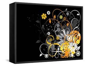 Grunge Floral Background-TOlchik-Framed Stretched Canvas