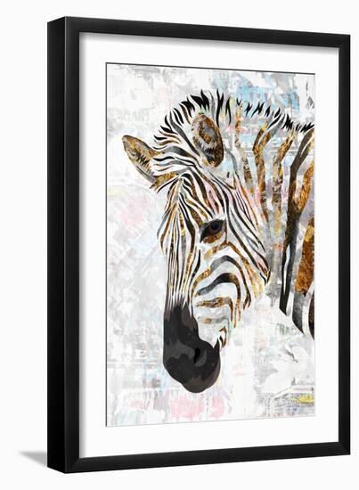 Grunge gold zebra-Sarah Manovski-Framed Giclee Print