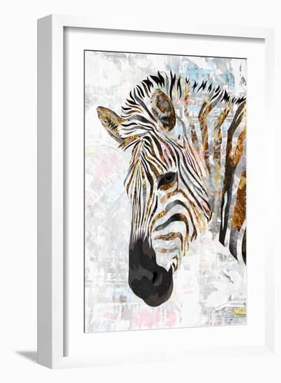 Grunge gold zebra-Sarah Manovski-Framed Giclee Print