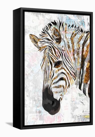 Grunge gold zebra-Sarah Manovski-Framed Stretched Canvas