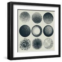 Grunge Halftone Drawing Textures Set. Vector Illustration-jumpingsack-Framed Art Print