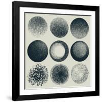 Grunge Halftone Drawing Textures Set. Vector Illustration-jumpingsack-Framed Art Print