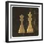 Grunge Illustration Of King And Queen Chess Figures-pashabo-Framed Premium Giclee Print