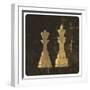 Grunge Illustration Of King And Queen Chess Figures-pashabo-Framed Premium Giclee Print