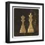 Grunge Illustration Of King And Queen Chess Figures-pashabo-Framed Art Print