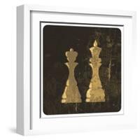 Grunge Illustration Of King And Queen Chess Figures-pashabo-Framed Art Print