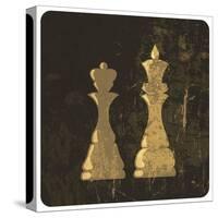 Grunge Illustration Of King And Queen Chess Figures-pashabo-Stretched Canvas