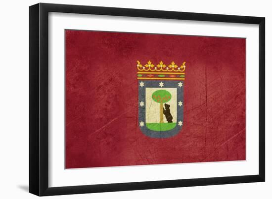 Grunge Illustration Of Madrid City Flag, Spain-Speedfighter-Framed Art Print