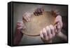Grunge Image of Many Hands Holding an Empty Bowl-soupstock-Framed Stretched Canvas