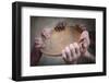 Grunge Image of Many Hands Holding an Empty Bowl-soupstock-Framed Photographic Print