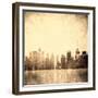 Grunge Image Of New York Skyline-javarman-Framed Premium Giclee Print