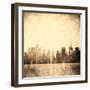 Grunge Image Of New York Skyline-javarman-Framed Art Print