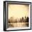 Grunge Image Of New York Skyline-javarman-Framed Art Print