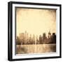 Grunge Image Of New York Skyline-javarman-Framed Art Print