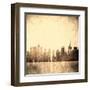 Grunge Image Of New York Skyline-javarman-Framed Art Print