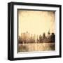 Grunge Image Of New York Skyline-javarman-Framed Art Print