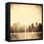 Grunge Image Of New York Skyline-javarman-Framed Stretched Canvas