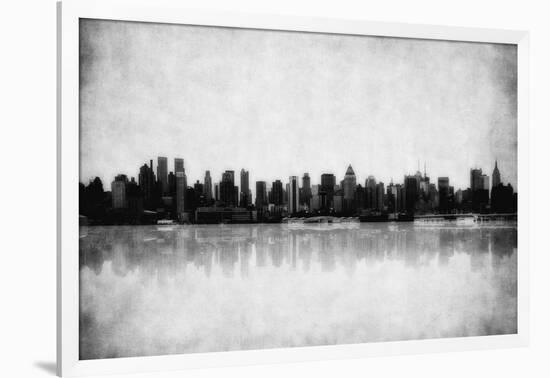 Grunge Image Of New York Skyline-javarman-Framed Art Print