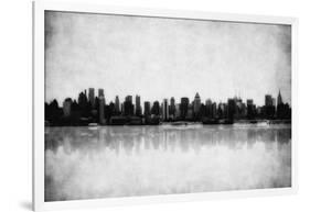 Grunge Image Of New York Skyline-javarman-Framed Art Print