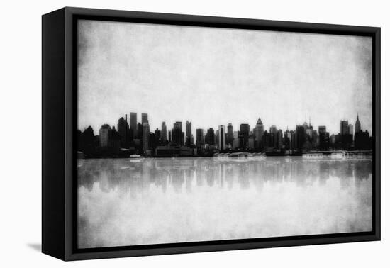 Grunge Image Of New York Skyline-javarman-Framed Stretched Canvas